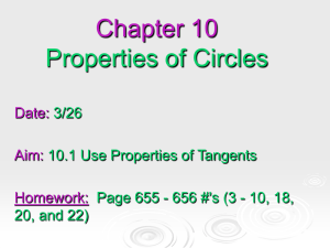 Chapter 10 Properties of Circles