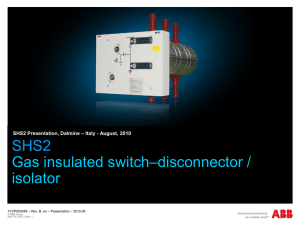 SHS2 - Gas insulated switch disconnectors - presentation