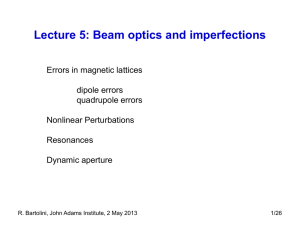 Quadrupole errors - John Adams Institute for Accelerator Science