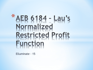 AEB 6184 – Lau`s Normalized Restricted Profit Function