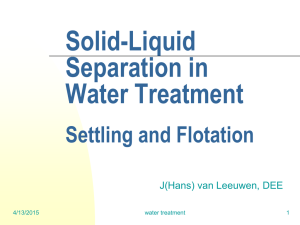 Sedimentation and Flotation