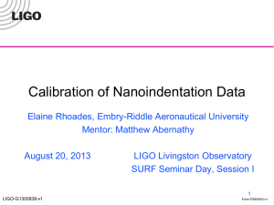 Calibration of Nanoindentation Data