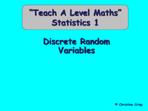 14a Discrete Random Variables MEI