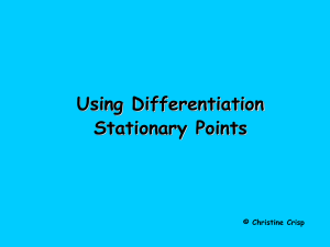 Lesson 10 - Stationary Points