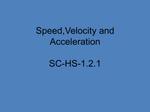 Speed, Velocity & Acceleration Review
