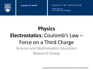 Coulomb`s Law: force on a third charge