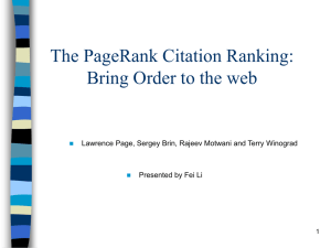 Lecture 19, PageRank