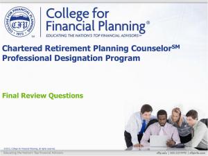 Chartered Retirement Planning CounselorSM Professional
