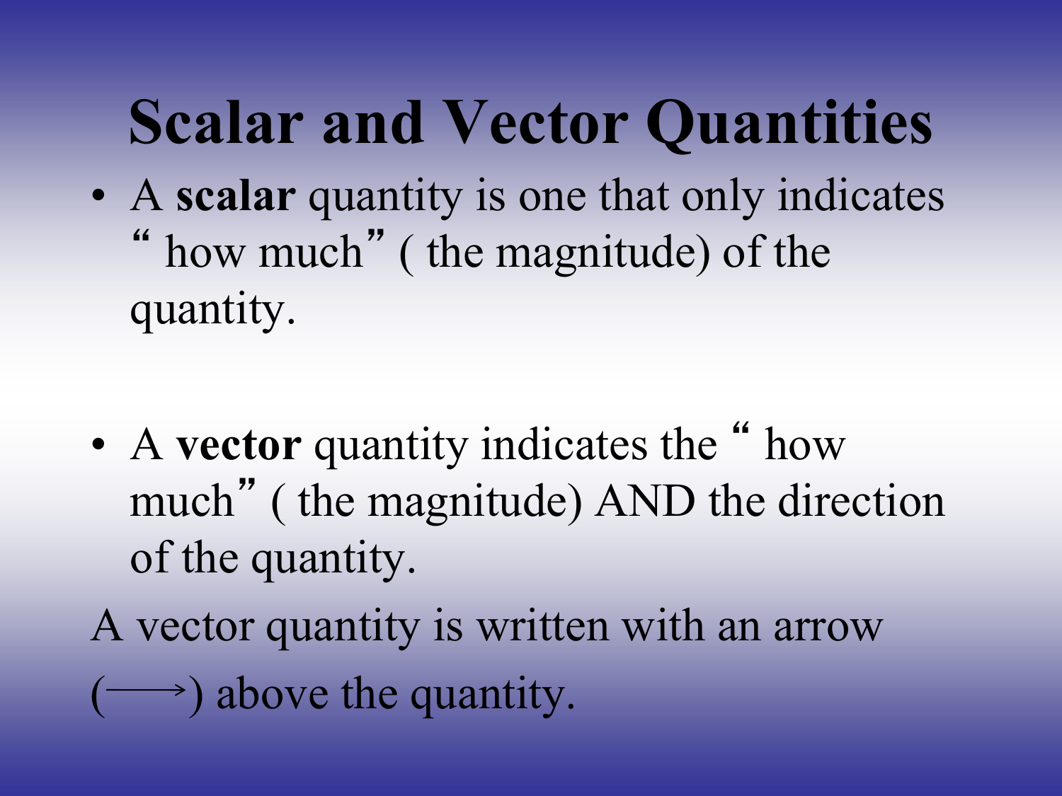 Five Examples Of Scalar Quantity