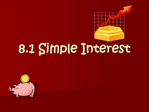 8.1 Simple Interest - Michels Academy