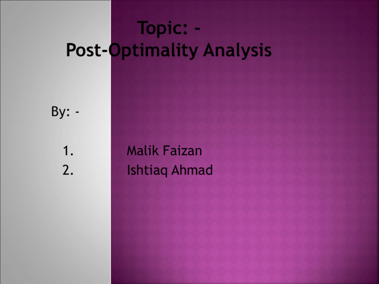 topic-post-optimality-analysis