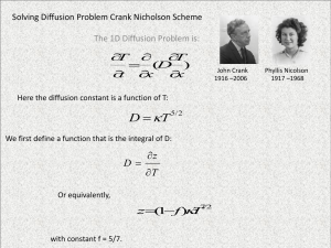 Solving Diffusion Problem Crank Nicholson Scheme