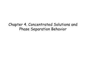 Chapter 4. Concentrated Solutions and Phase Separation Behavior