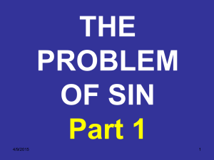 The problem of sin. Part 1 - Greatbarr Church of Christ, Birmingham