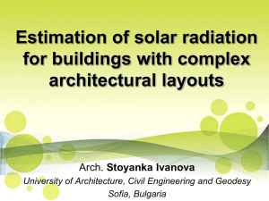 Estimation of solar radiation for buildings with complex architectural