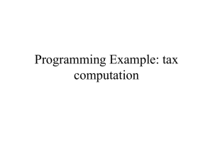 Programming Example: tax computation