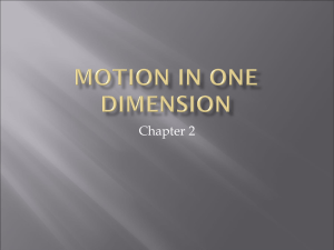 Motion in One DImension