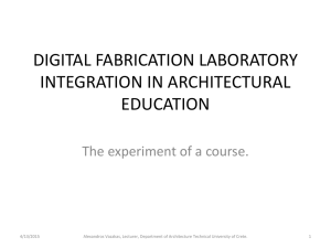 Digital Fabrication Laboratory Integration in Architectural