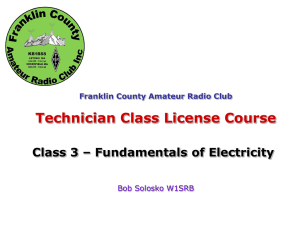 Bob Solosko: Basic Electricity - Franklin County Amateur Radio Club