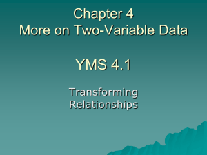 Chapter 4 More on Two-Variable Data YMS 4.1
