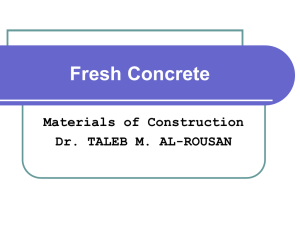 of fresh Concrete