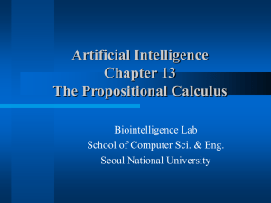 Chapter 13 The Propositional Calculus