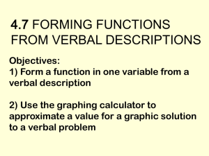 4.7 Forming Functions from Verbal Descriptions