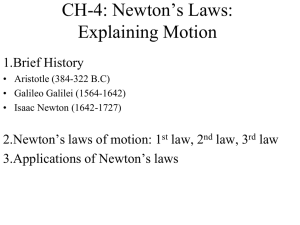 Newton`s laws of motion