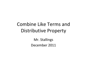 Combining Like Terms Distributive Property