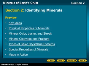 Chapter 5.2 Identifying Minerals
