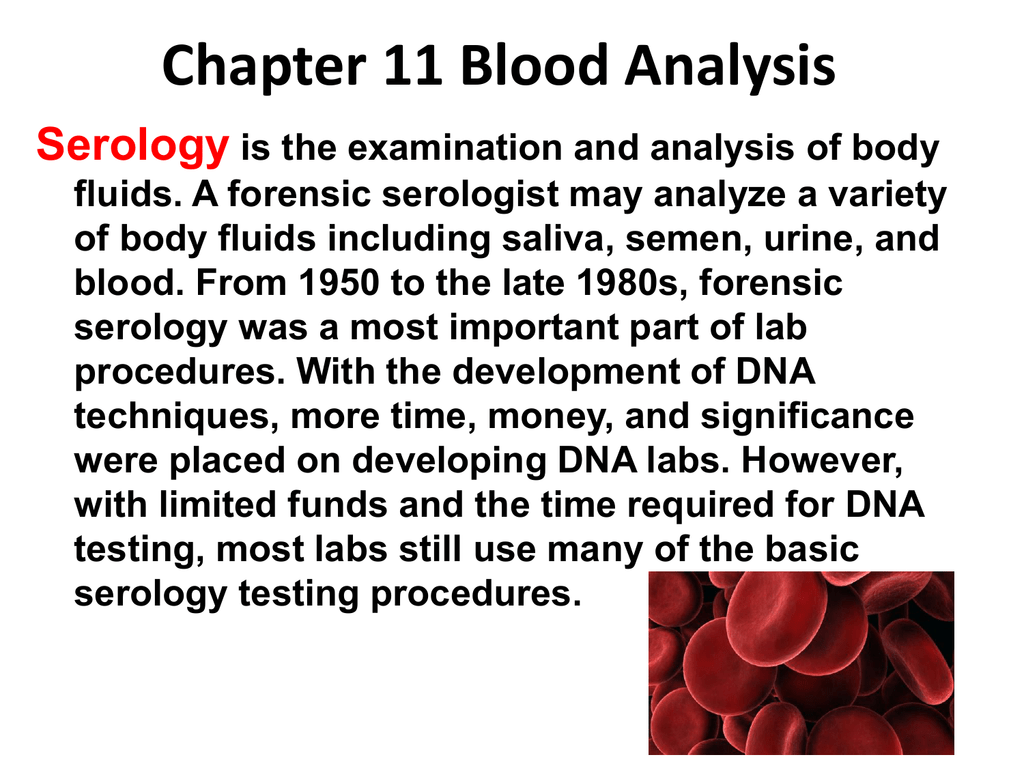 blood analysis case study