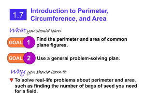 1.7 Introduction to Perimeter, Circumference, and Area