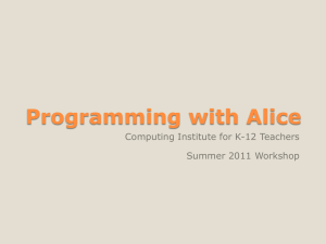 Session 0 - Alice Overview