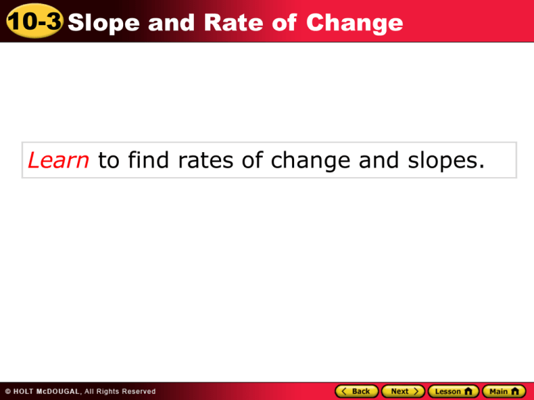 Rate Of Change