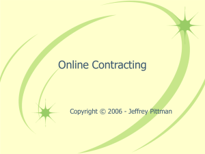 Pittman, Online Contracts