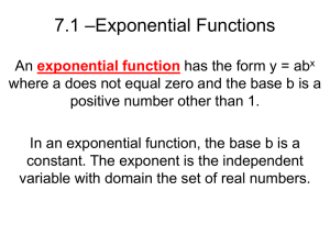 Notes on Section 7.1