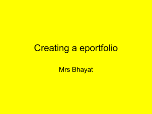 Creating a eportfolio