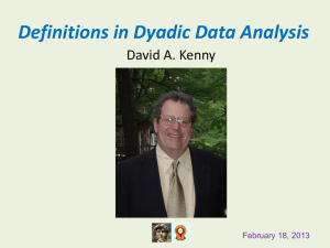 Basic Definitions in Dyadic Data