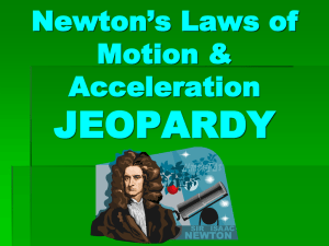 Newton`s Laws of Motion JEOPARDY