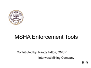 MSHA Enforcement Tools