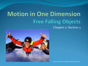 Motion in One Dimension Free Falling Objects