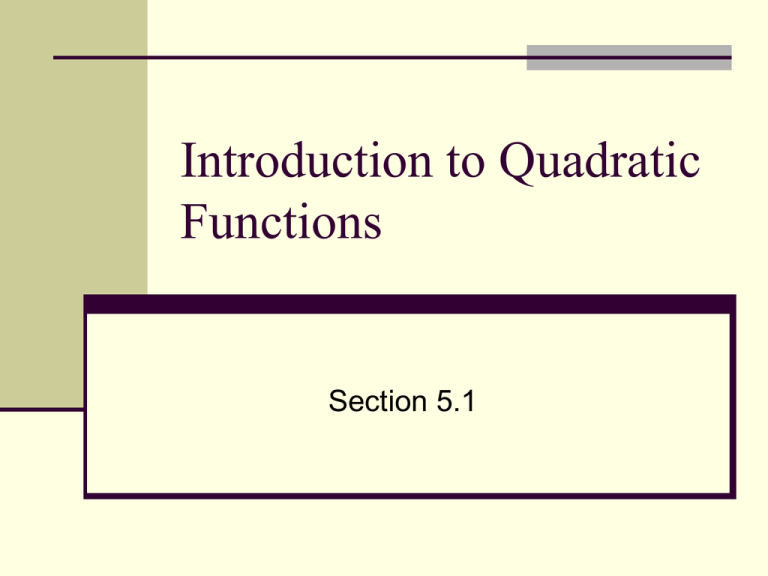 introduction to quadratic functions assignment quizlet