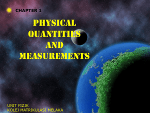 Chapter 1:Physical Quantities and Measurements