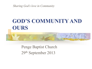 GOD`S COMMUNITY AND OURS