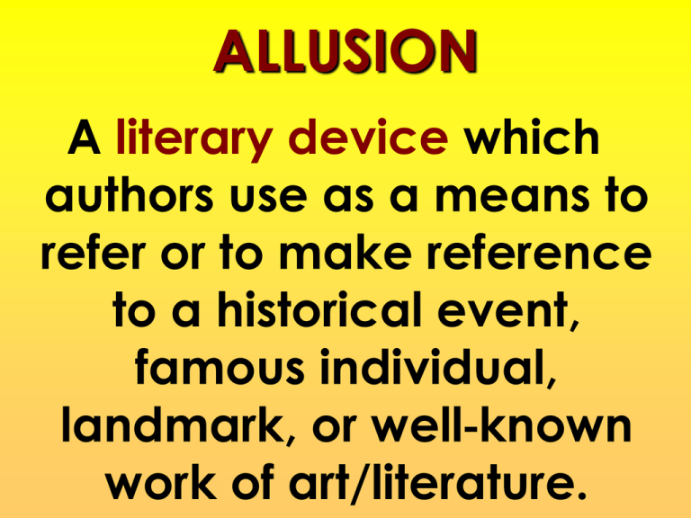 What Is Allusion Part Of Speech