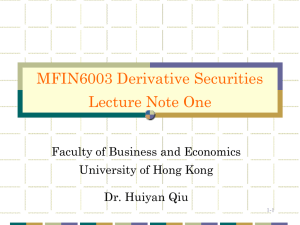 derivative security - the School of Economics and Finance