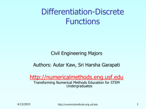Differentiation of discrete Function