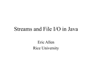 Stream and File I/O in Java - clear