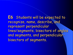 E6 recognize, name, describe, and represent perpendicular lines