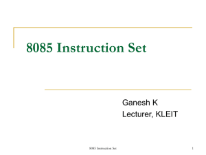 8085 Instruction Set